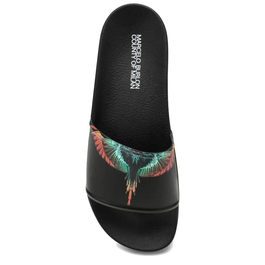 SANDALI BASSI "ICON WINGS" NERI