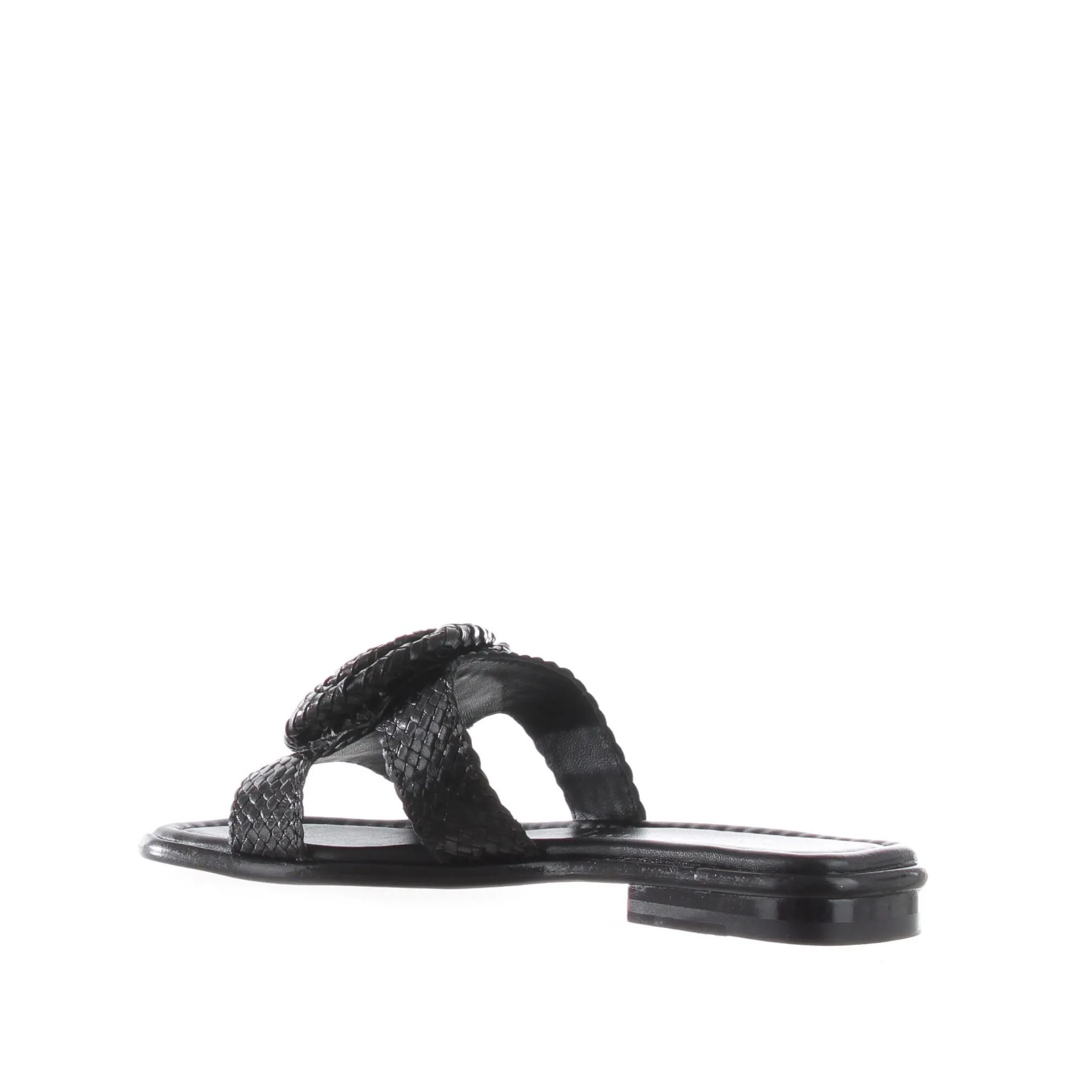 Sandali bassi tina in pelle intrecciata con fiore