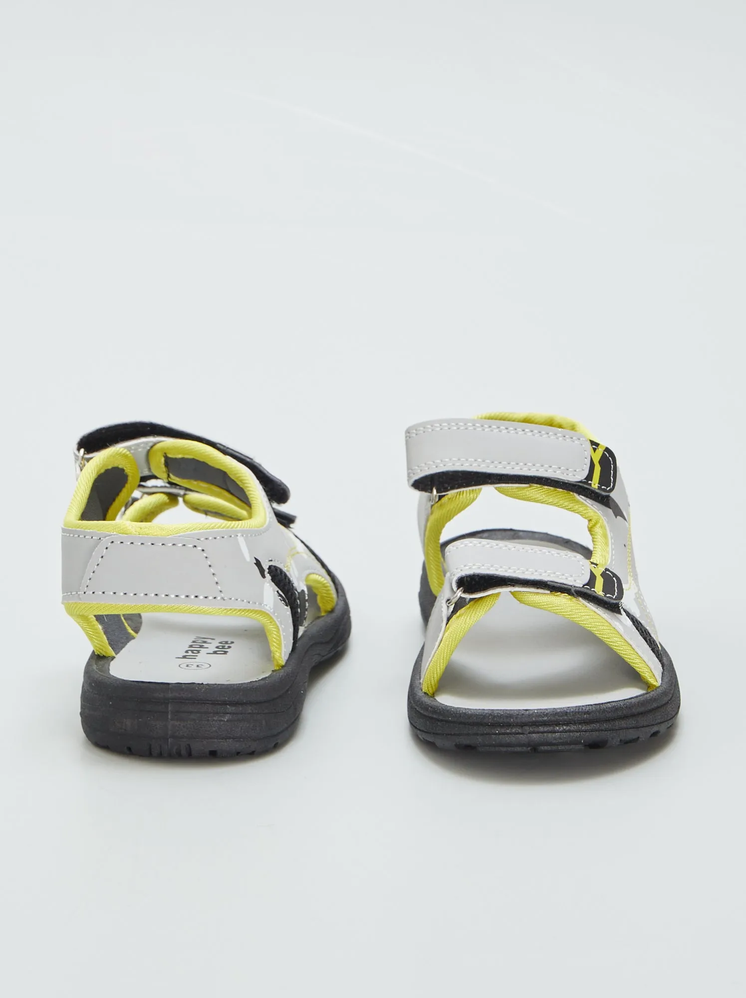 Sandali bicolori con strappi - GRIGIO