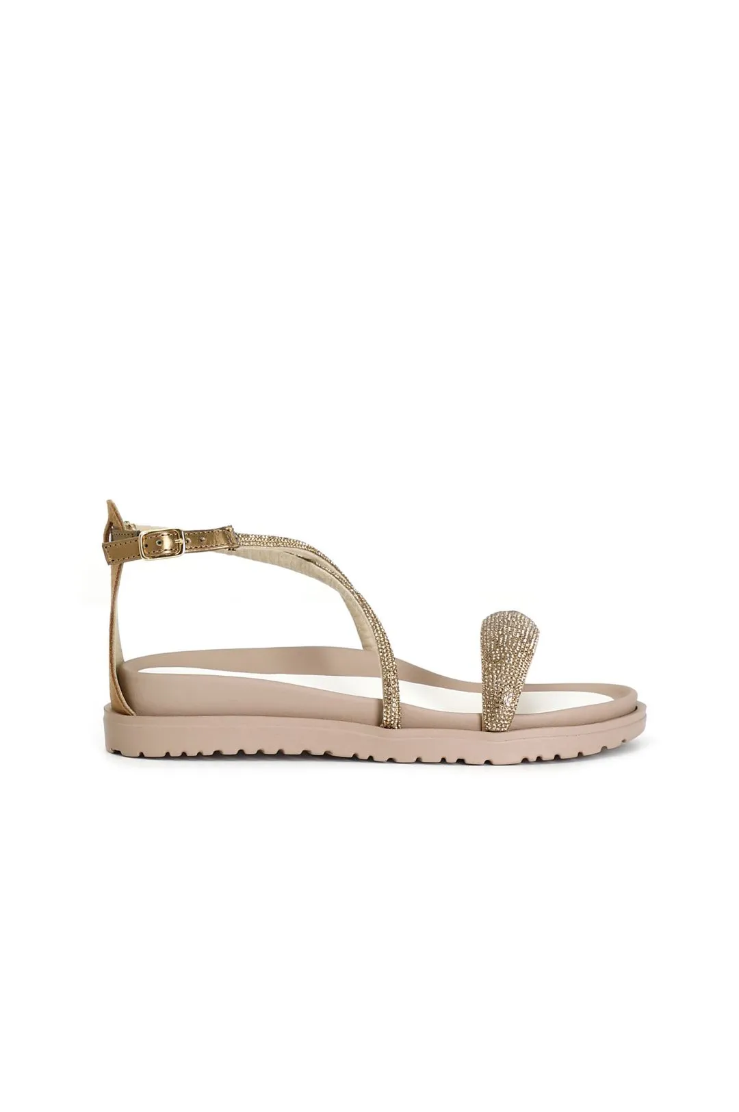 sandali chiusi sul retro e lacci con strass platino