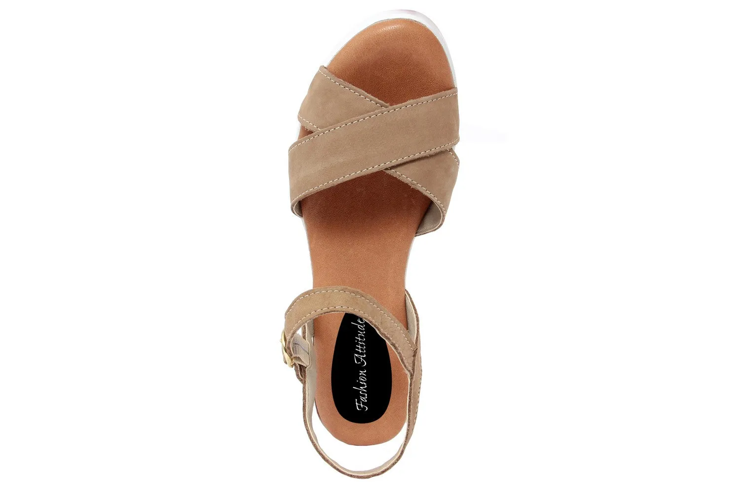 Sandali con zeppa Donna in Pelle Noce