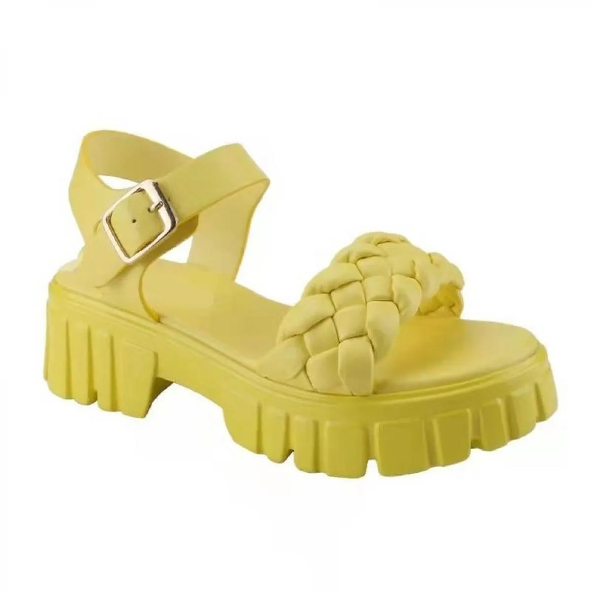 Sandali da donna scarpe con plateau tacchi quadrati fibbia alla caviglia scarpe da donna estive 2022 décolleté da donna in pelle