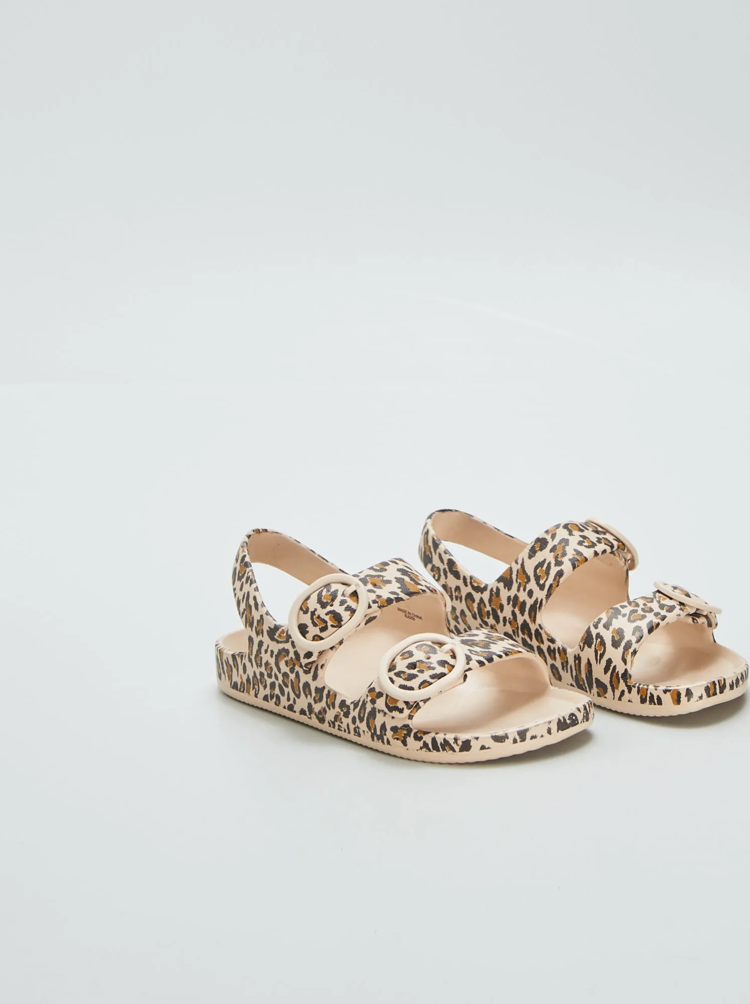 Sandali doppi cinturini stampati - BEIGE