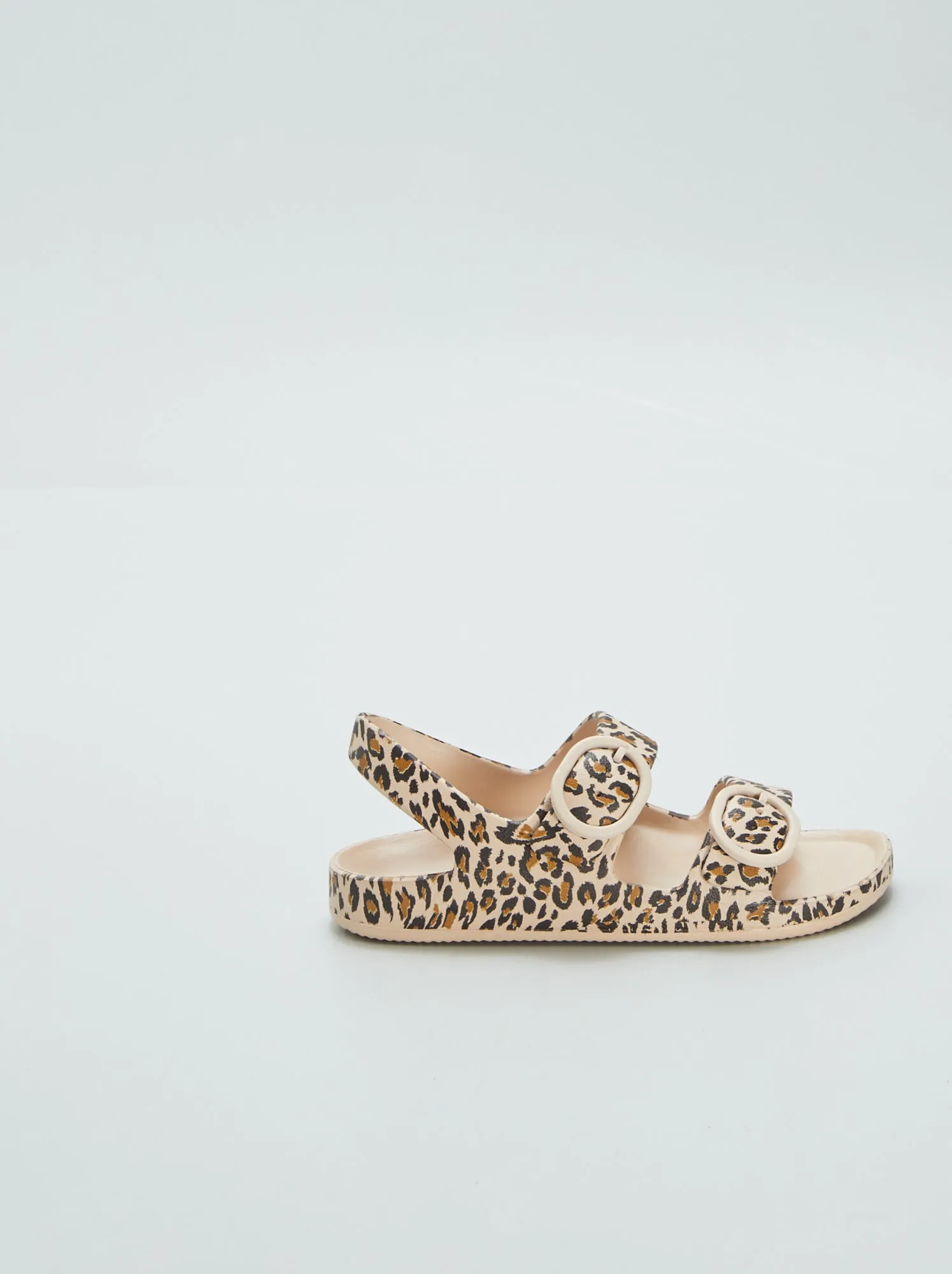 Sandali doppi cinturini stampati - BEIGE