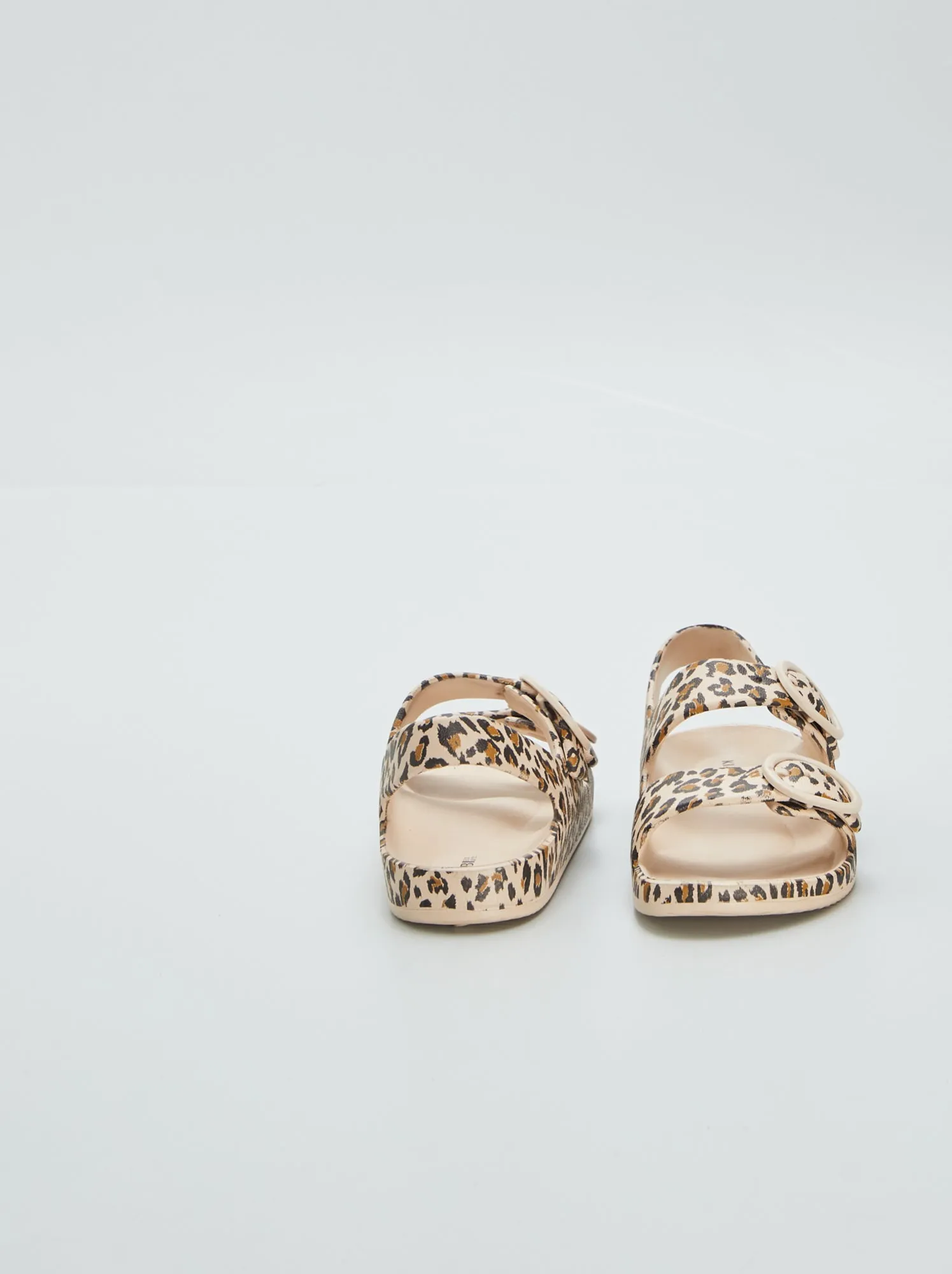Sandali doppi cinturini stampati - BEIGE