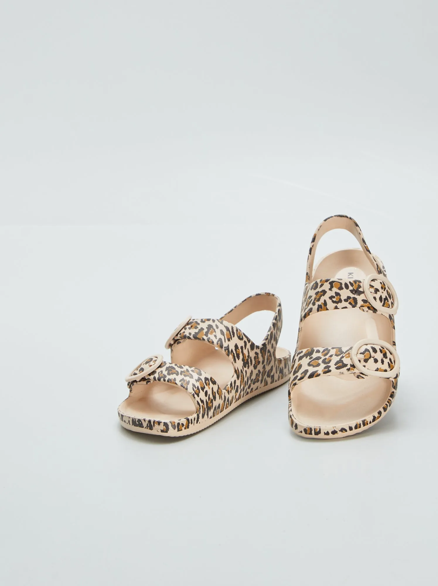 Sandali doppi cinturini stampati - BEIGE