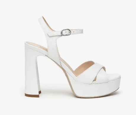 SANDALI IN PELLE BIANCA INCROCIO