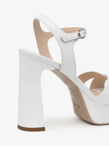 SANDALI IN PELLE BIANCA INCROCIO