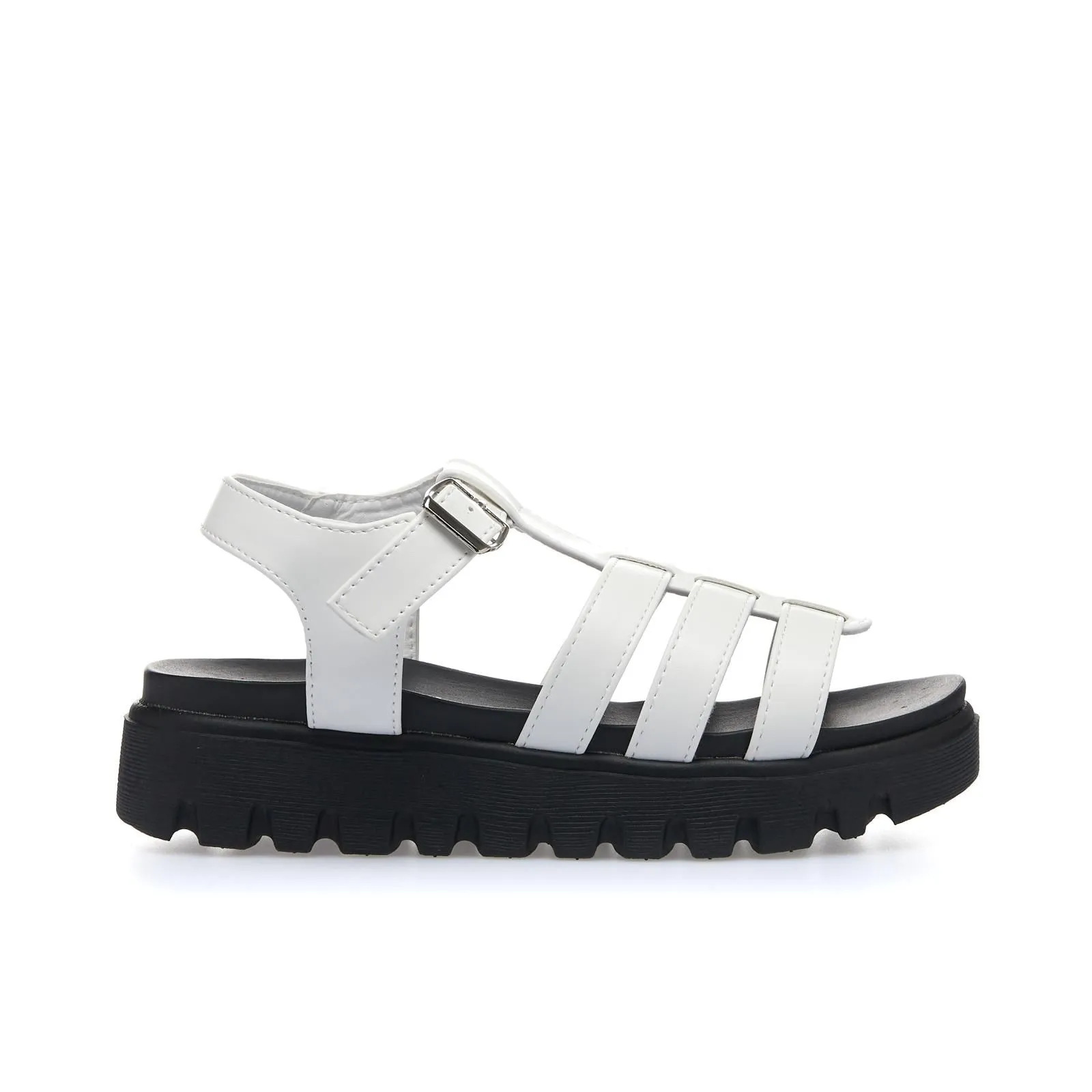 Sandali platform bianchi con cinturino