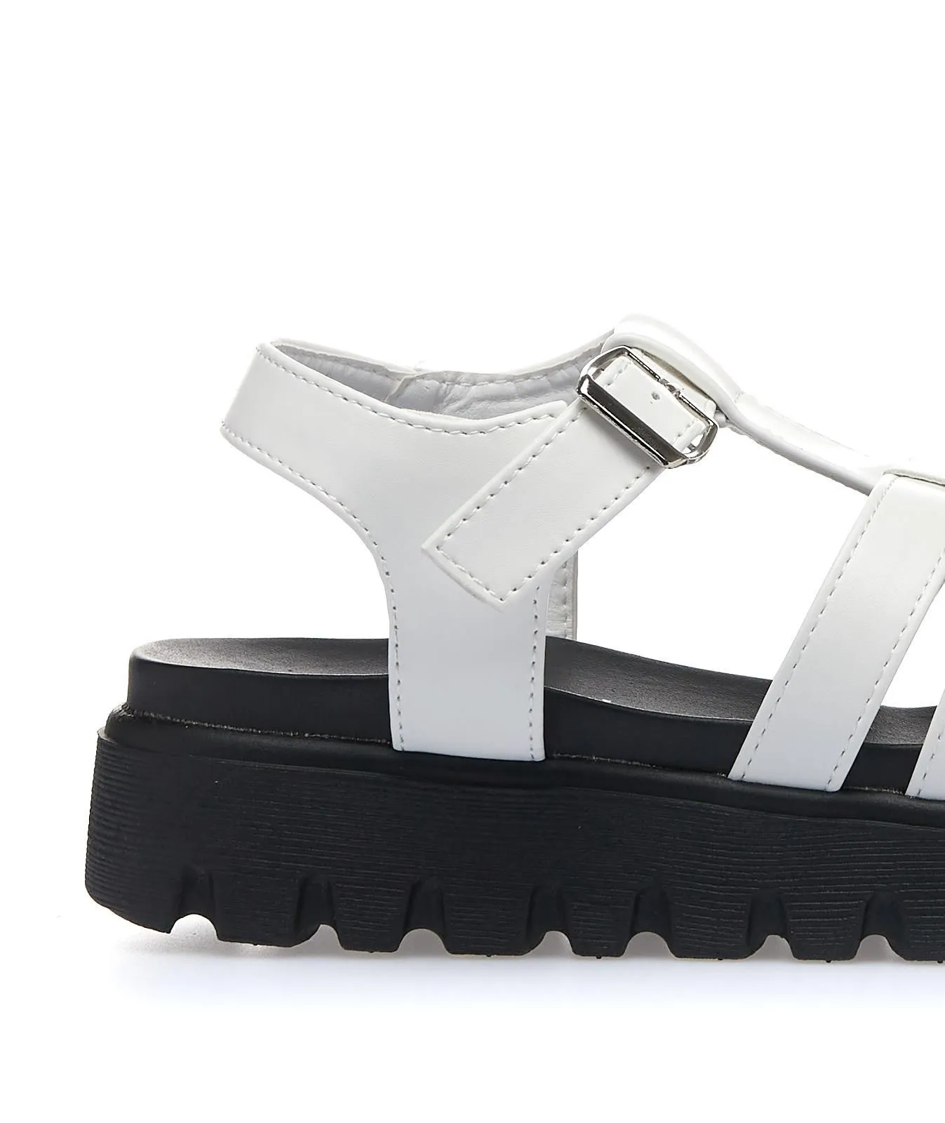 Sandali platform bianchi con cinturino