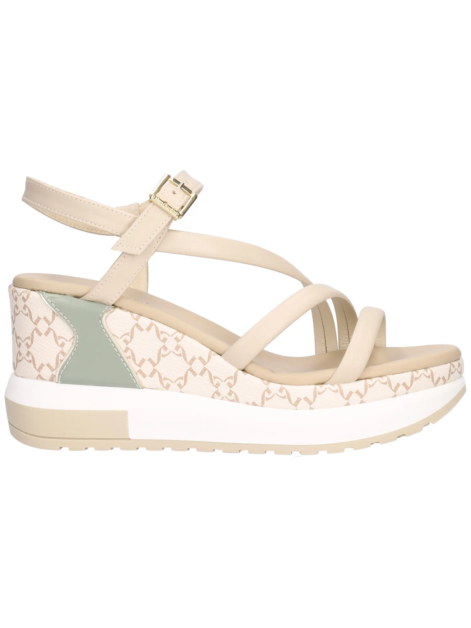 Sandalo con zeppa Nero Giardini da donna beige