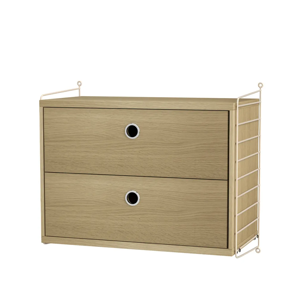 Scaffale per camera da letto String rovere e beige - combinazione A.iq{font-size:18px}