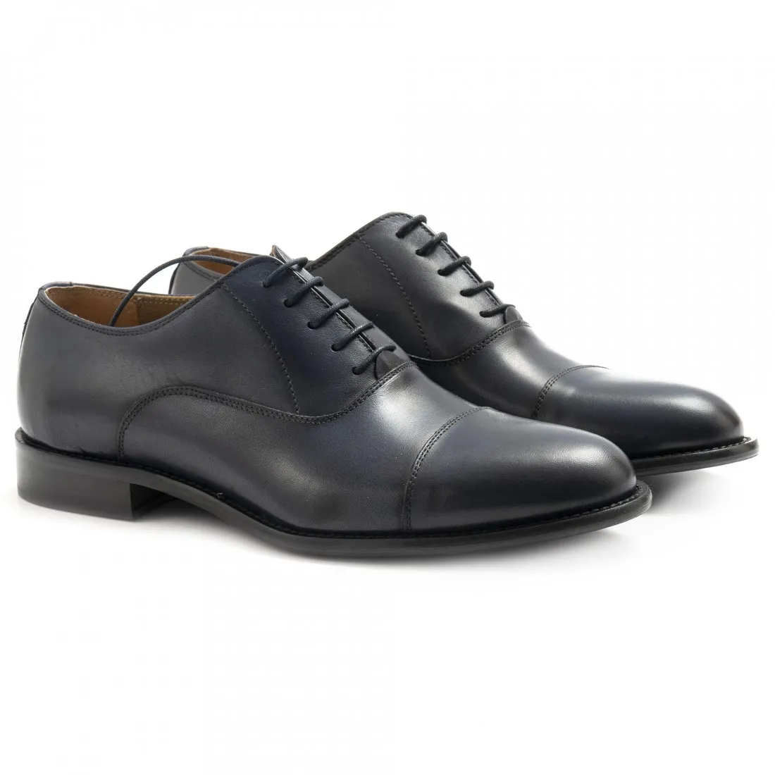 Scarpa stringata uomo Sangiorgio blu scuro in pelle