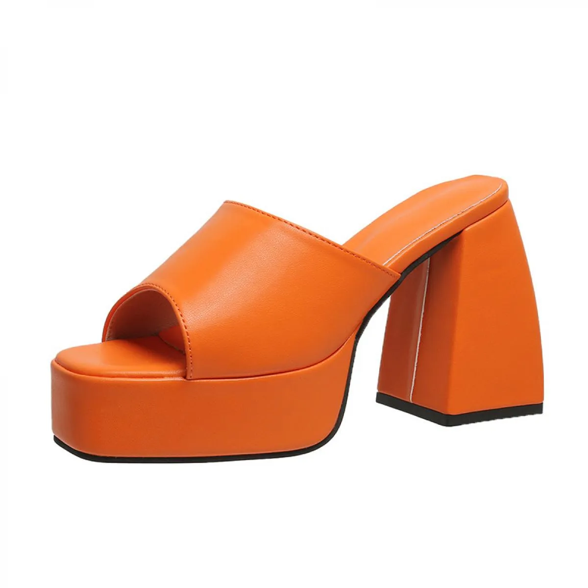 Scarpe con plateau alla moda Donna 2022 Estate Nuova punta quadrata Sandali con tacco grosso da donna 35 43 Abito femminile di g
