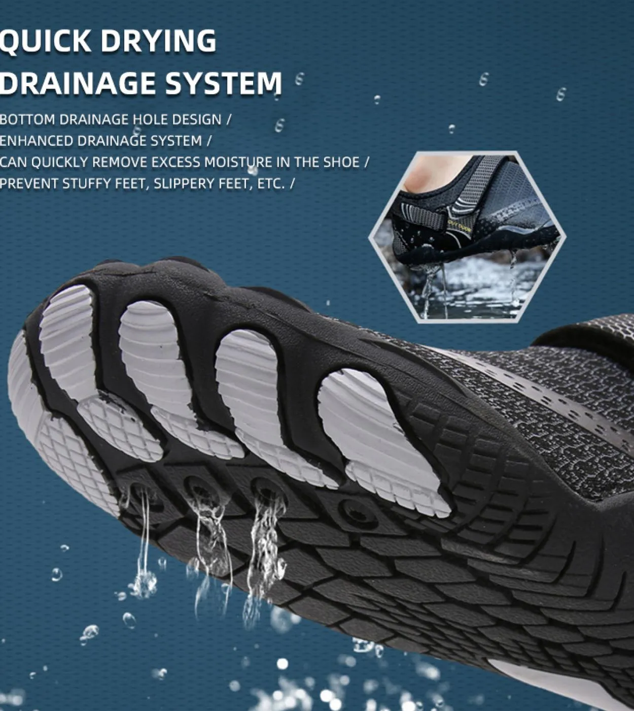 Scarpe da acqua da uomo Scarpe da spiaggia ad asciugatura rapida Scarpe da ginnastica traspiranti da donna A piedi nudi Calzatur