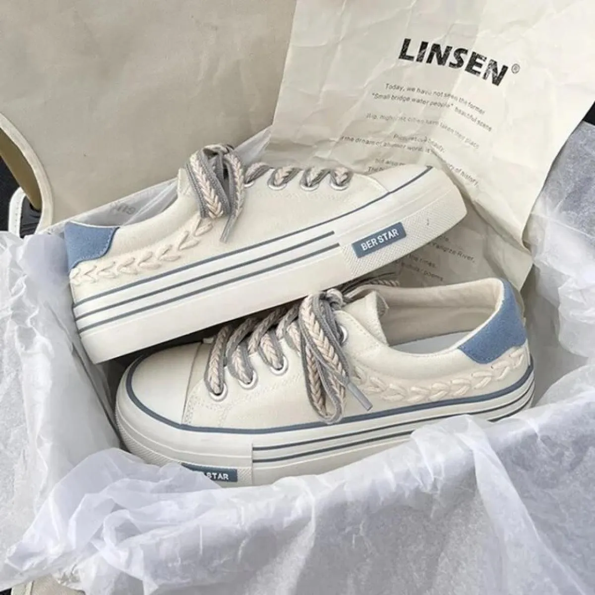 Scarpe da donna con plateau in tela Scarpe da ginnastica robuste con altezza crescente per ragazze giovanili Scarpe da ginnastic