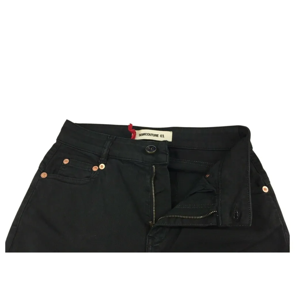 SEMICOUTURE jeans donna cotone nero art Y2SY15 FREDERICK MADE IN ITALY