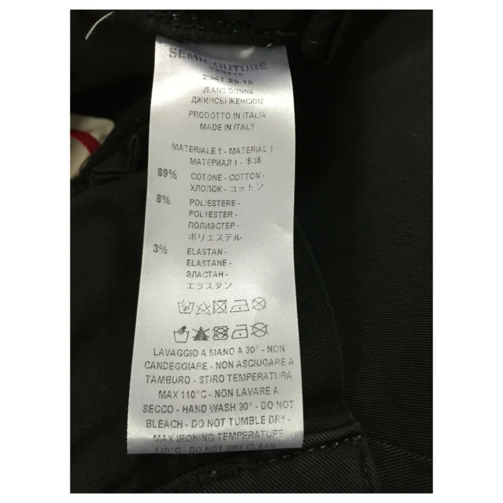 SEMICOUTURE jeans donna cotone nero art Y2SY15 FREDERICK MADE IN ITALY