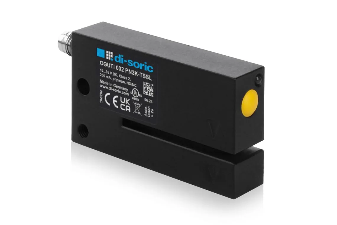Sensore fotoelettrico a forcella Di-Soric, Optical, rilevamento 2 mm, uscita NPN, PNP