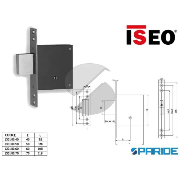 SERRATURA INFILARE E 40 1300K SPILLO ISEO 13010040
