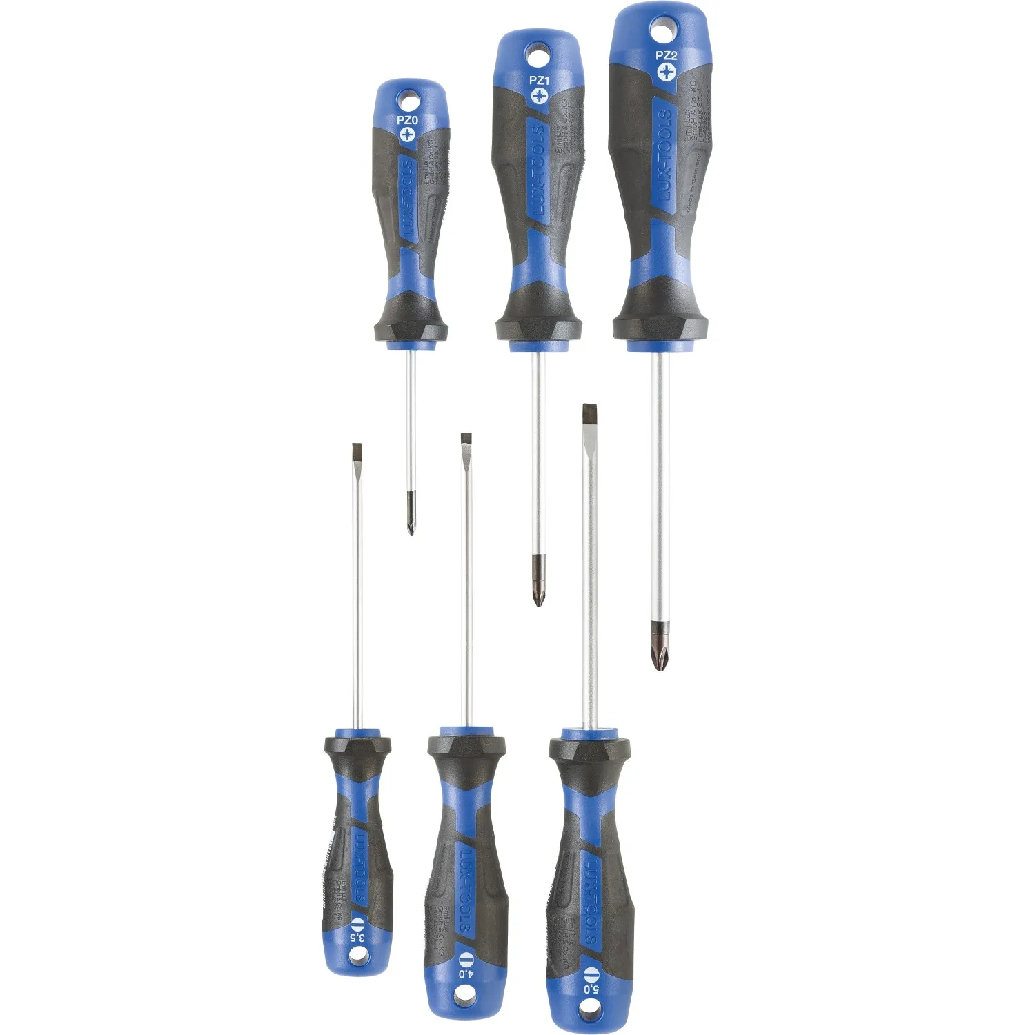 Set cacciaviti LUX Comfort per viti con testa a intaglio e viti PZ 6 pz