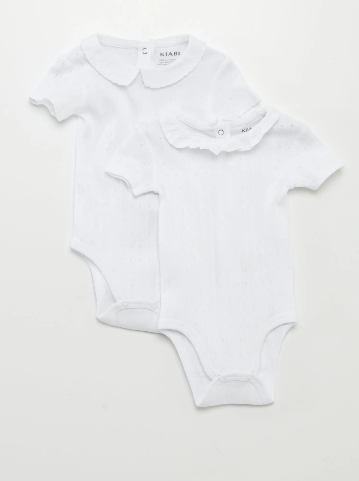Set di 2 body in maglia pointelle - BIANCO