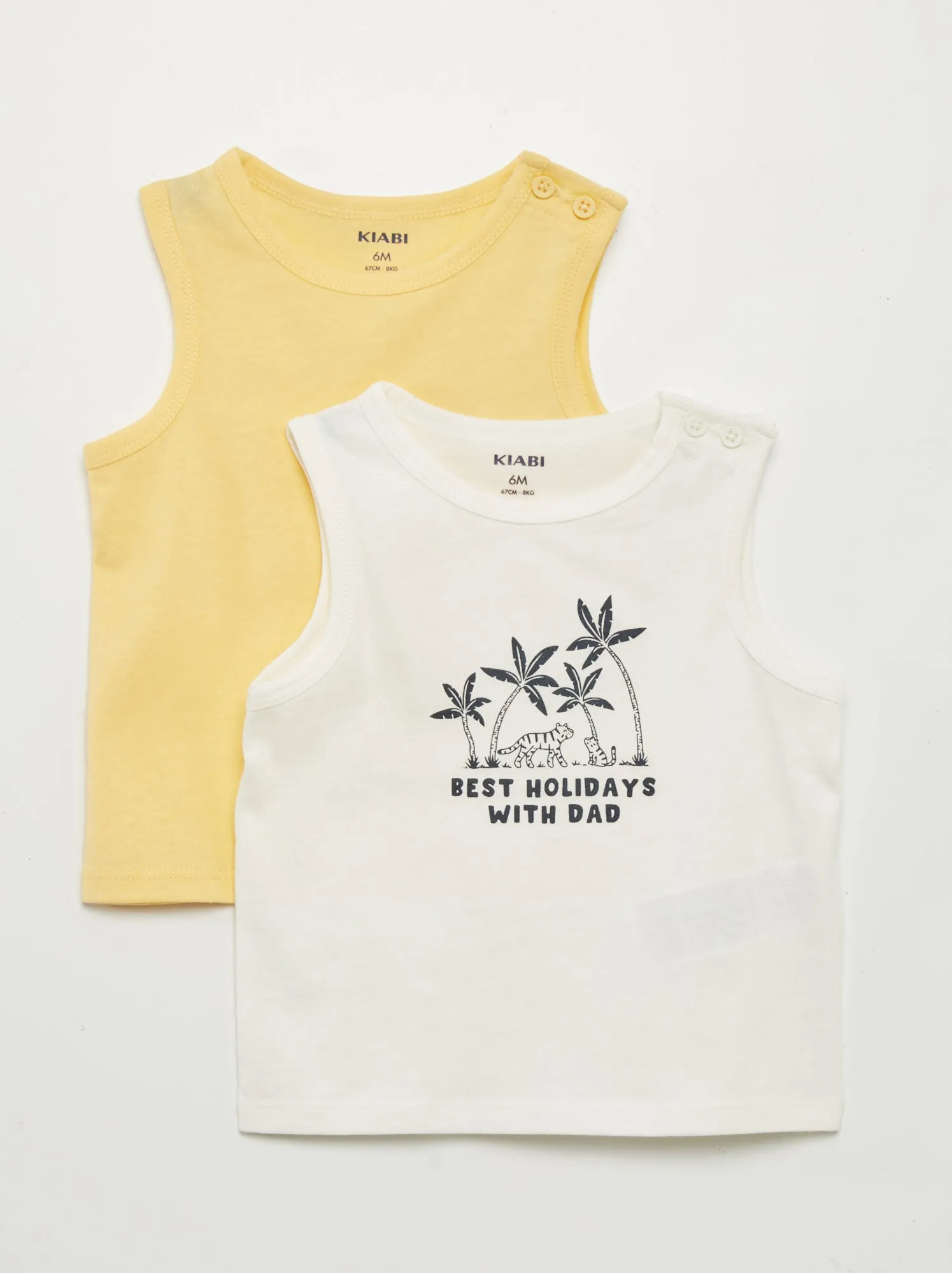 Set di 2 canotte in jersey - BIANCO