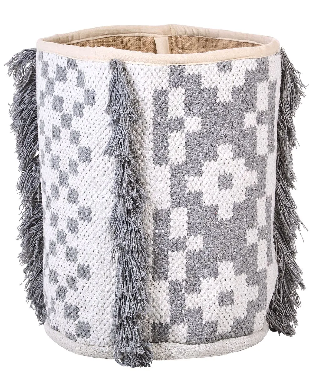 Set di 2 ceste cotone bianco sporco e grigio KALAI