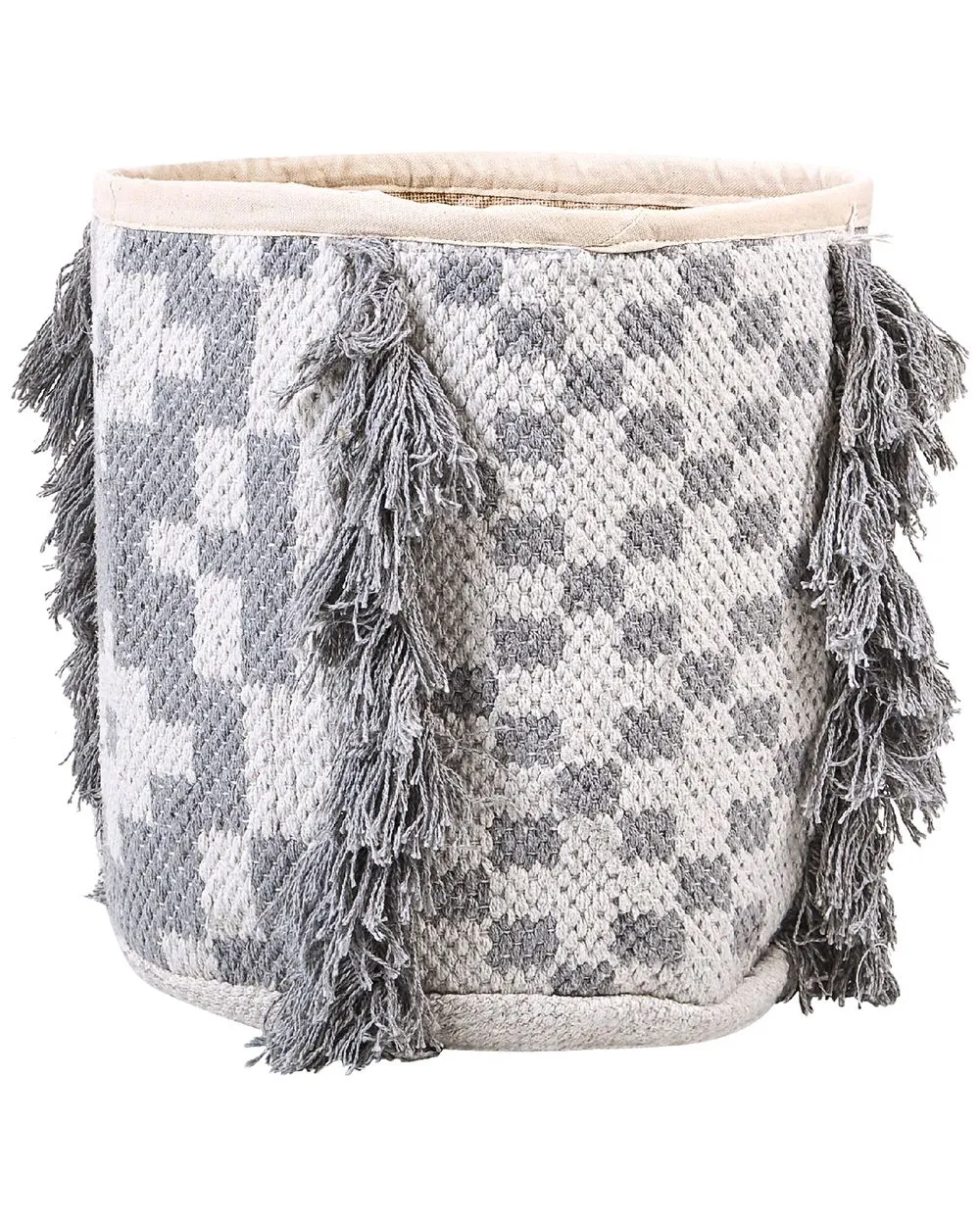 Set di 2 ceste cotone bianco sporco e grigio KALAI