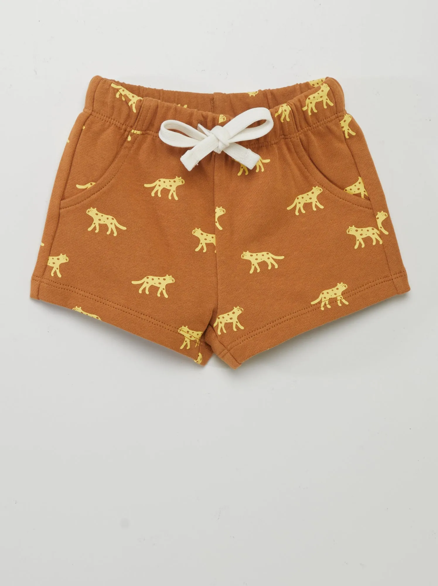 Set di 2 shorts in tessuto felpato leggero - MARRONE