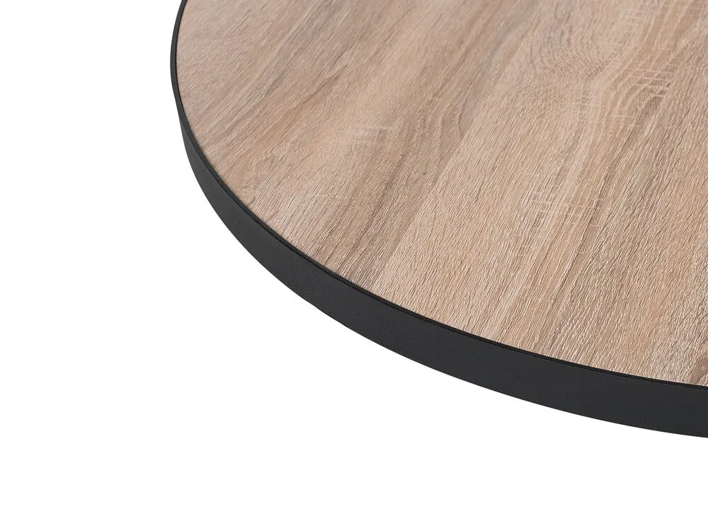 Set of 2 Coffee Tables Light Wood with Black MELODY Small and Medium