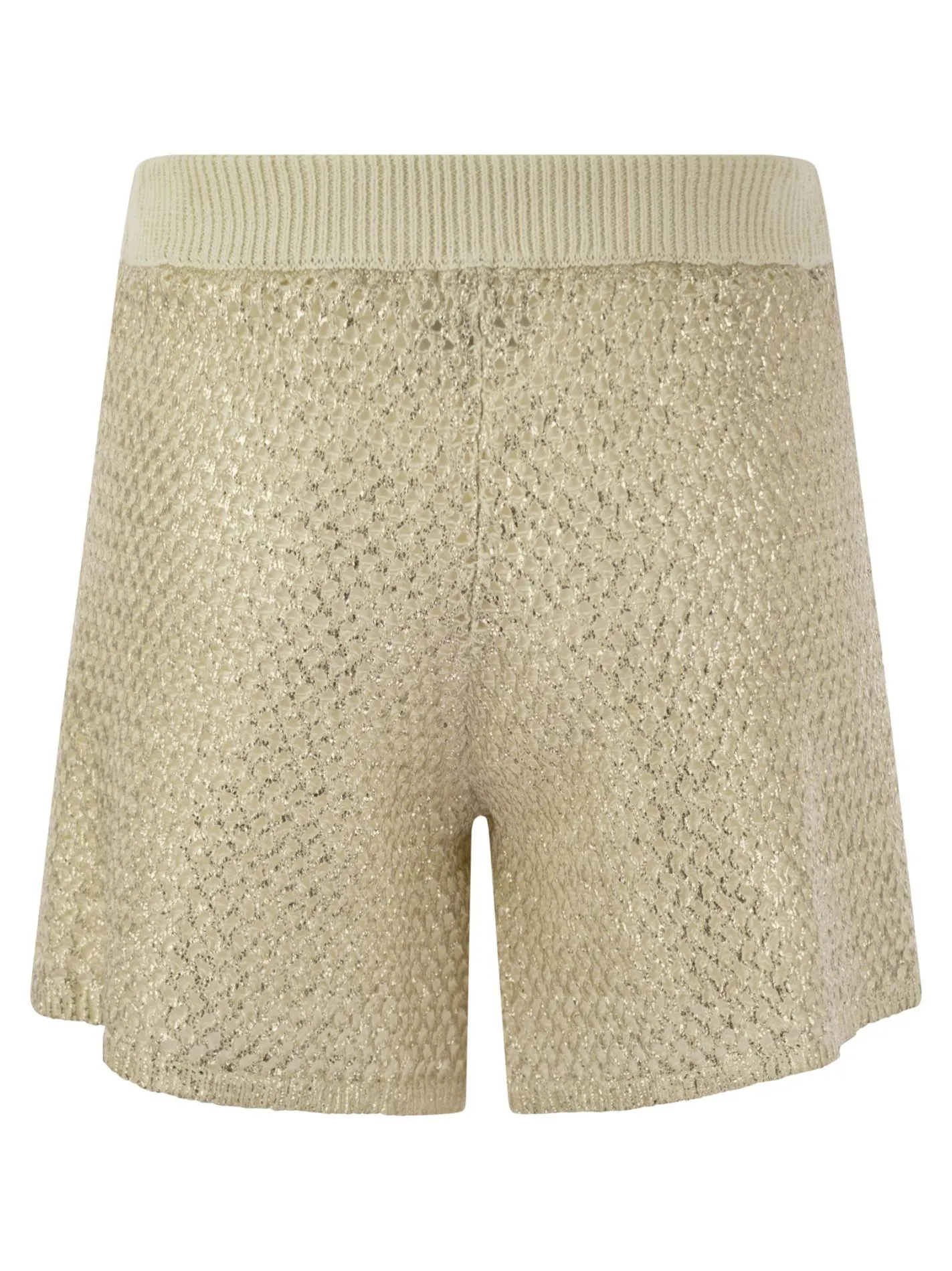 Short in filato mélange di lino cotone laminato