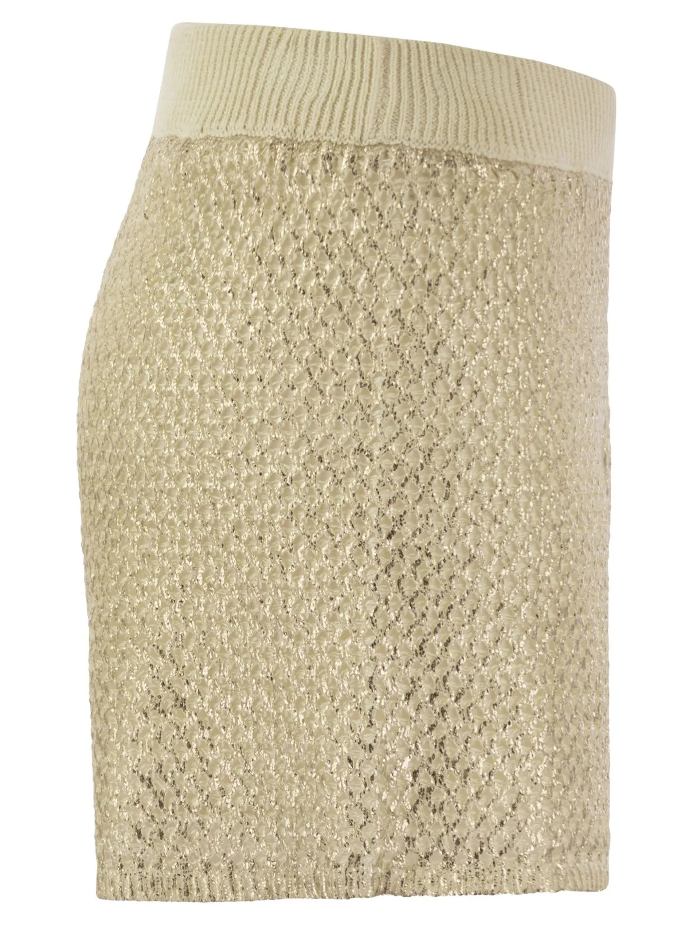 Short in filato mélange di lino cotone laminato
