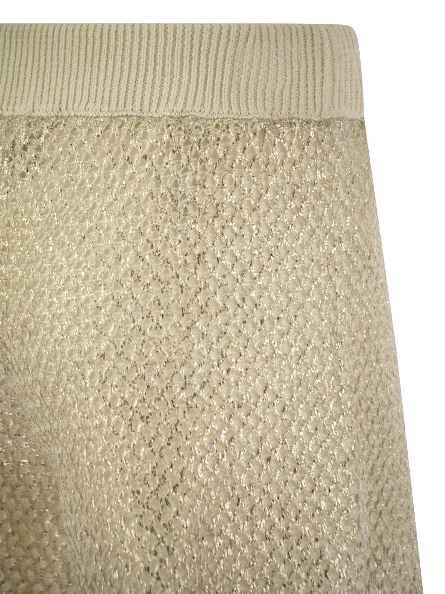 Short in filato mélange di lino cotone laminato