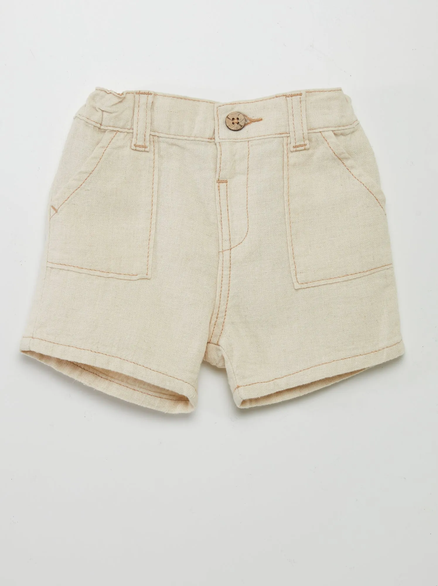 Shorts in misto lino - BIANCO