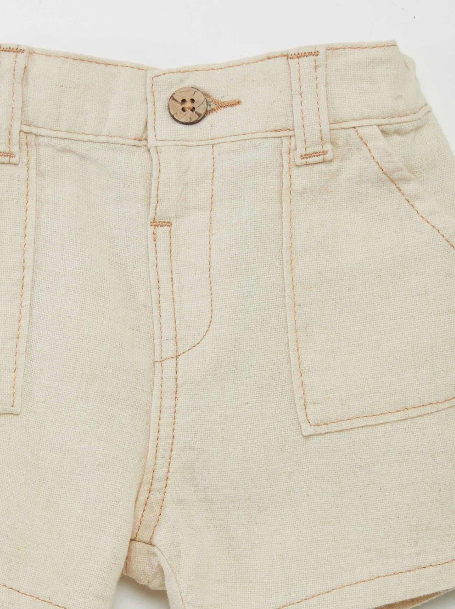 Shorts in misto lino - BIANCO