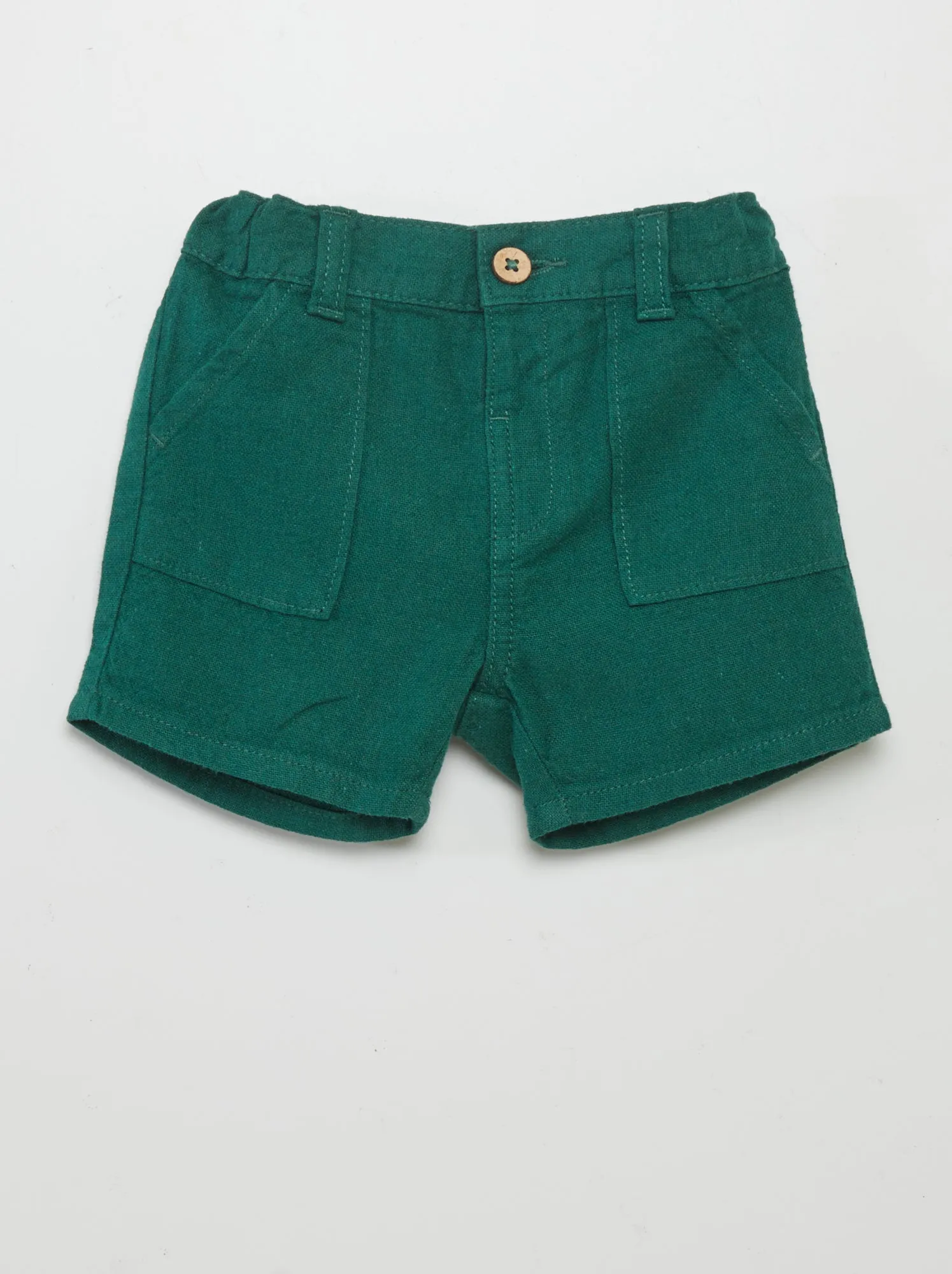 Shorts in misto lino - VERDE