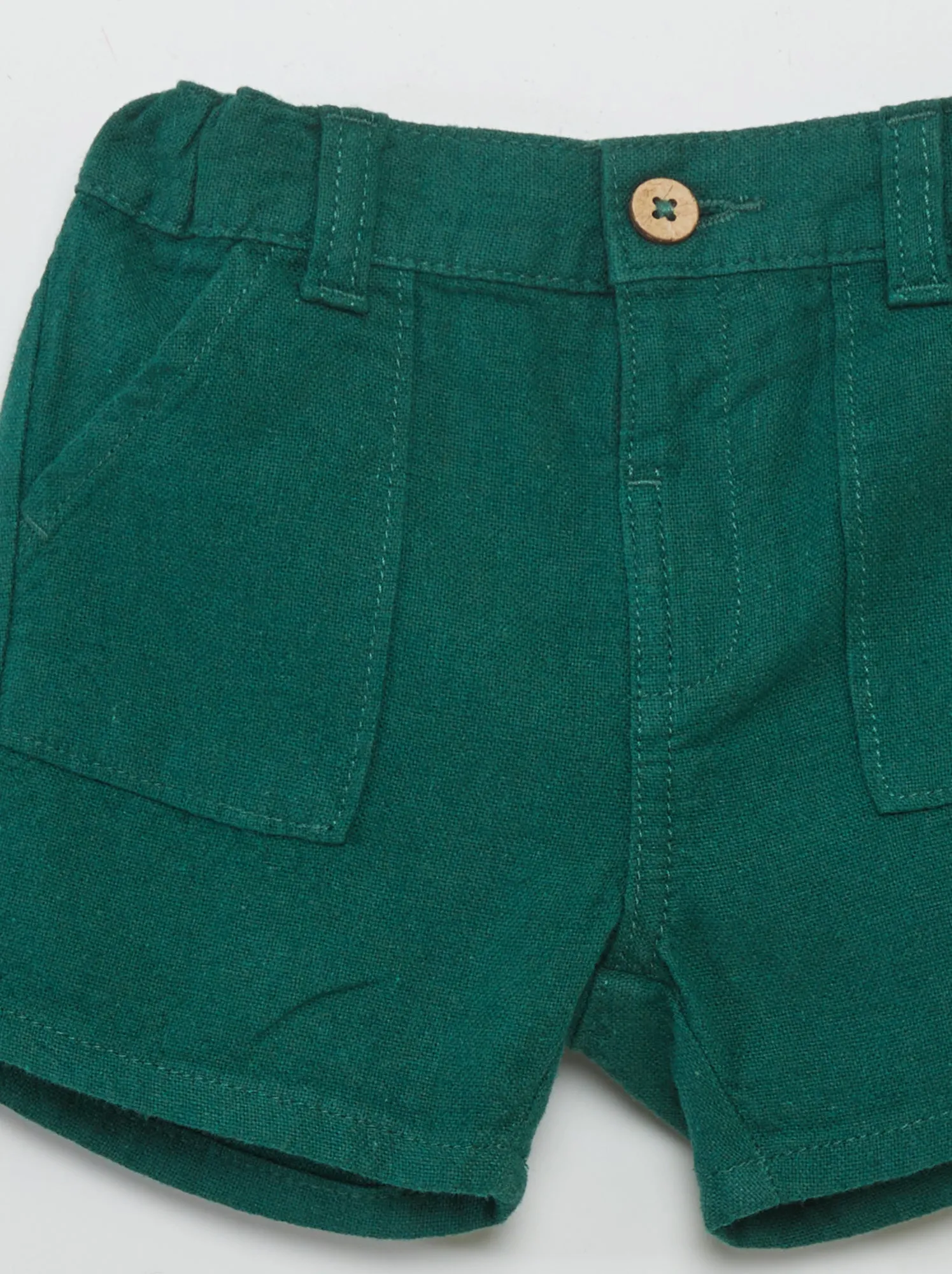 Shorts in misto lino - VERDE