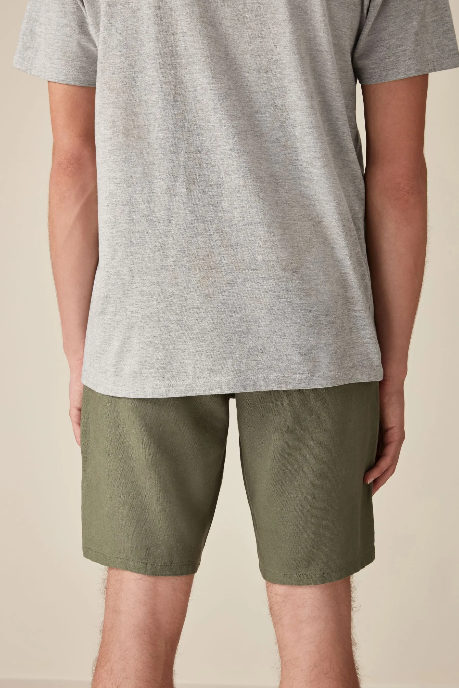 Shorts in viscosa e lino