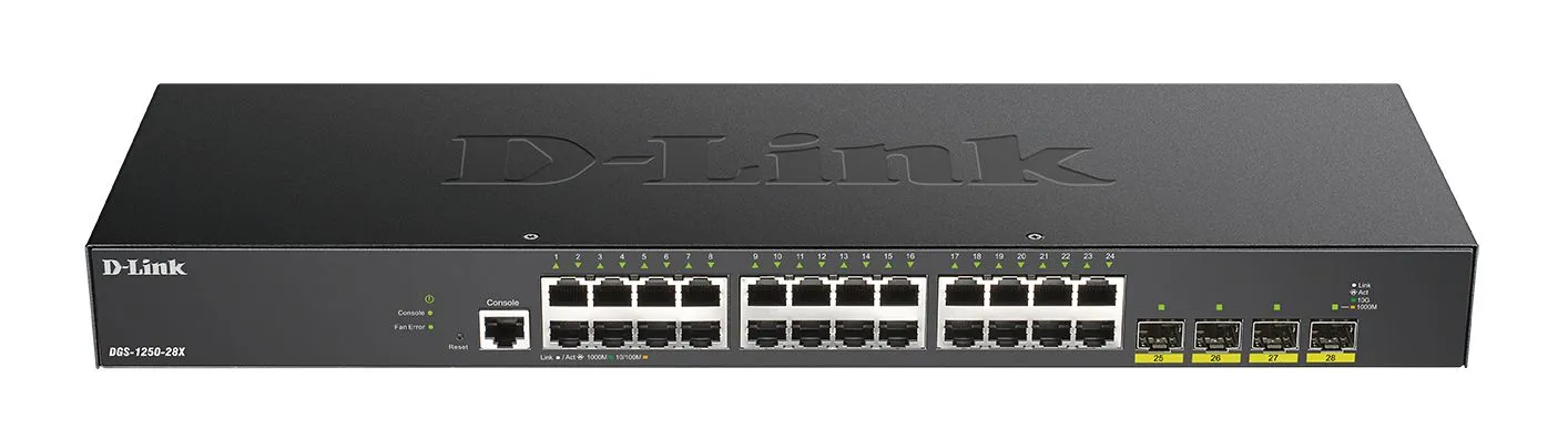 Smart Switch D-Link Gigabit, 10/100/1000Mbit/s, 28 porte, Montaggio rack , No
