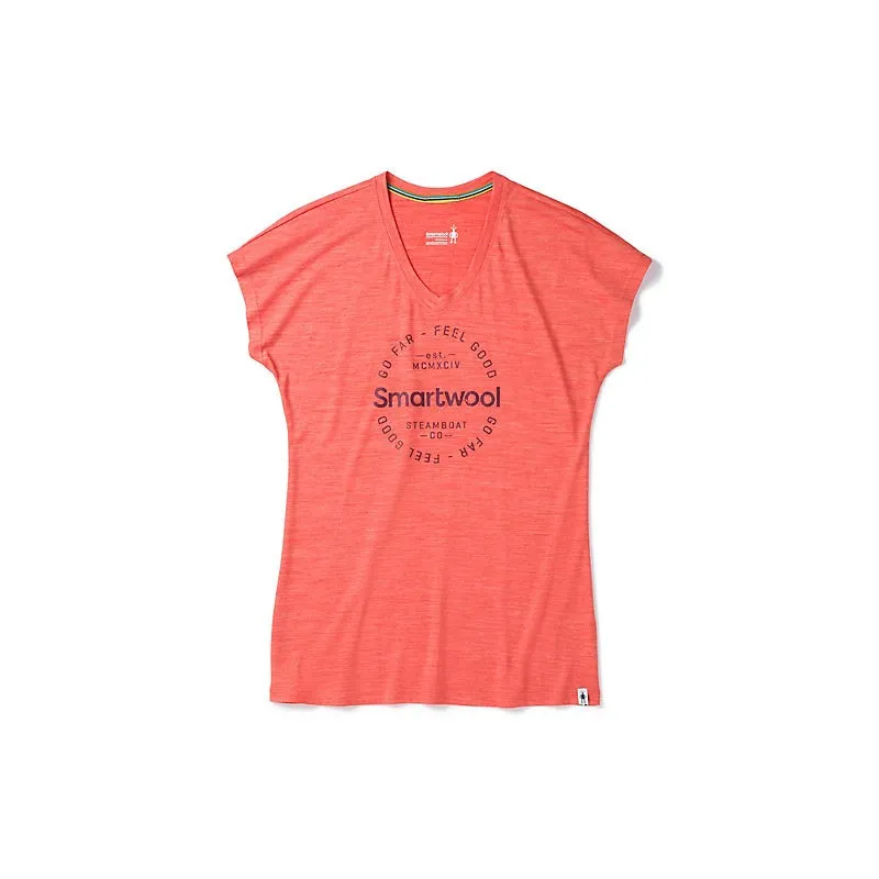 Smartwool WOMEN'S MERINO SPORT 150 GO FAR FEEL GOOD TEE Light Habanero Heather