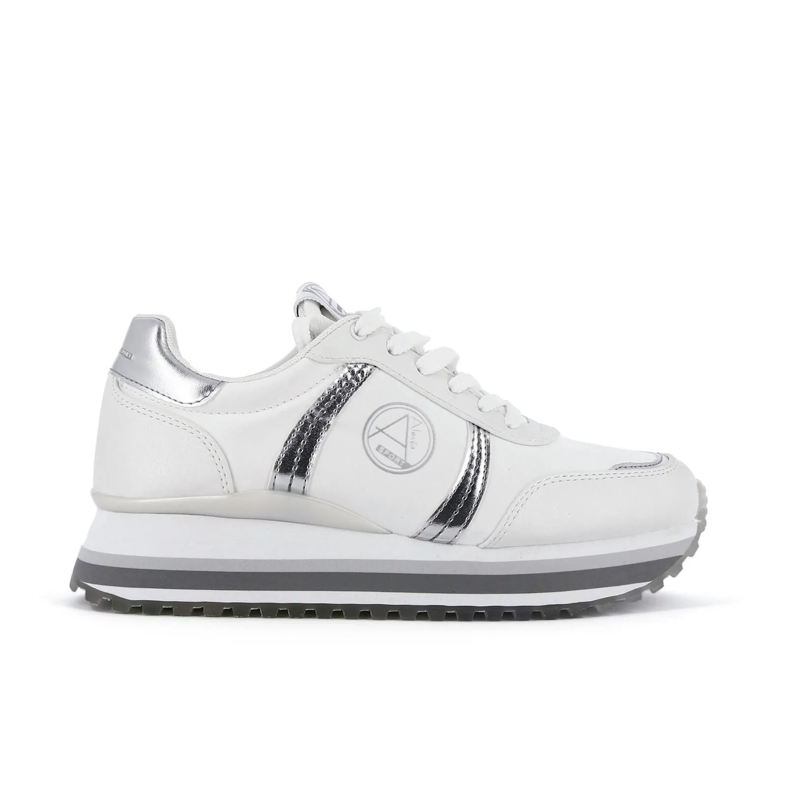 Sneakers bianche con zeppa