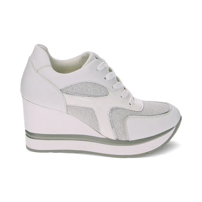 Sneakers plateau bianche