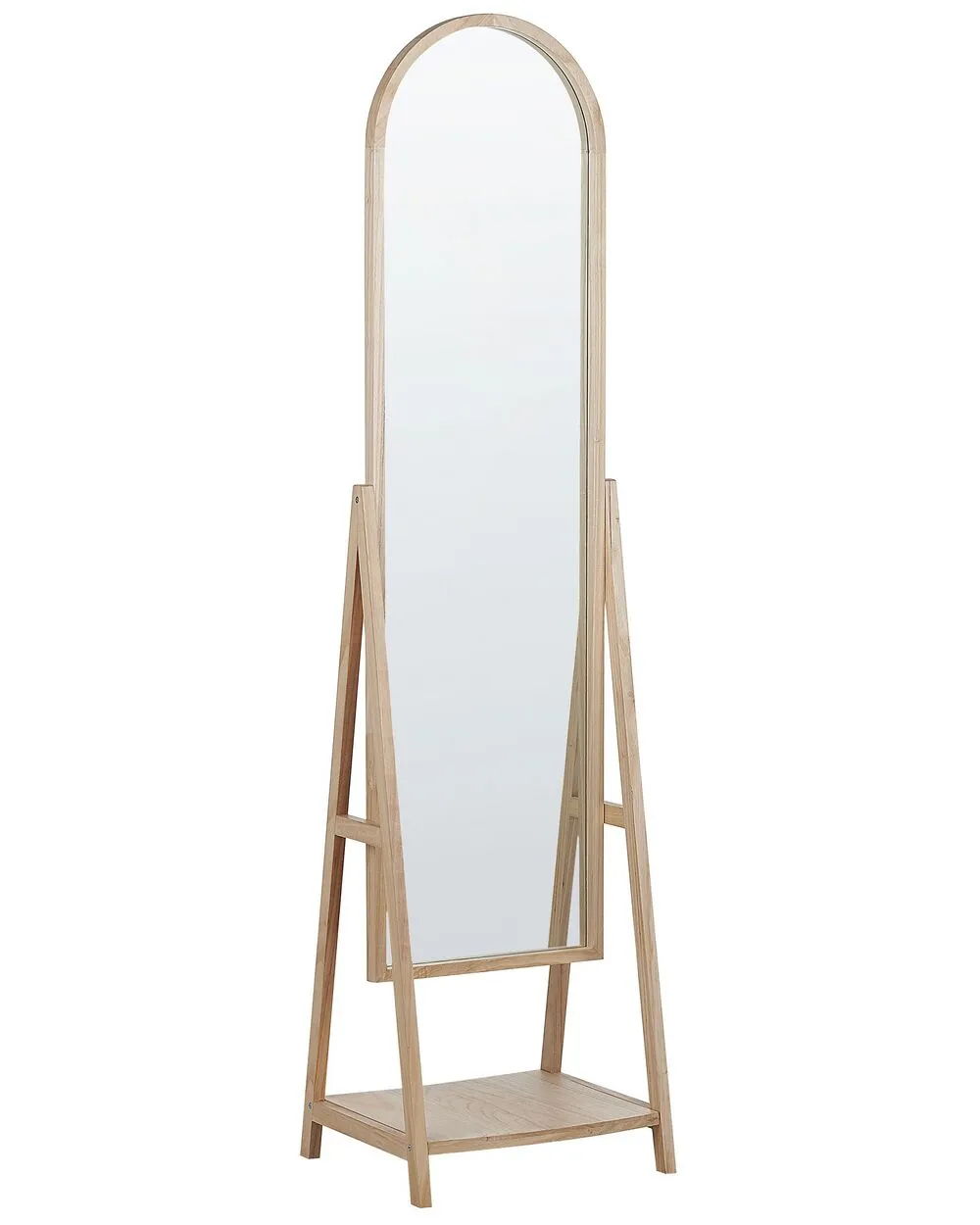 Specchio da parete con ripiano CHAMBERY 170 cm Legno Marrone chiaro