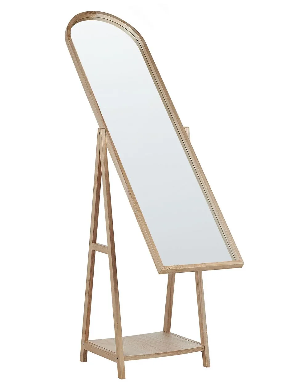 Specchio da parete con ripiano CHAMBERY 170 cm Legno Marrone chiaro