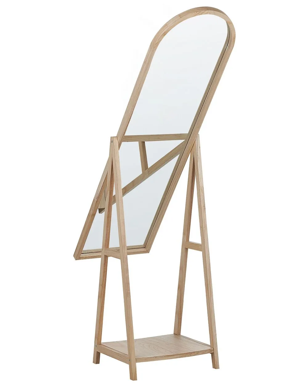 Specchio da parete con ripiano CHAMBERY 170 cm Legno Marrone chiaro
