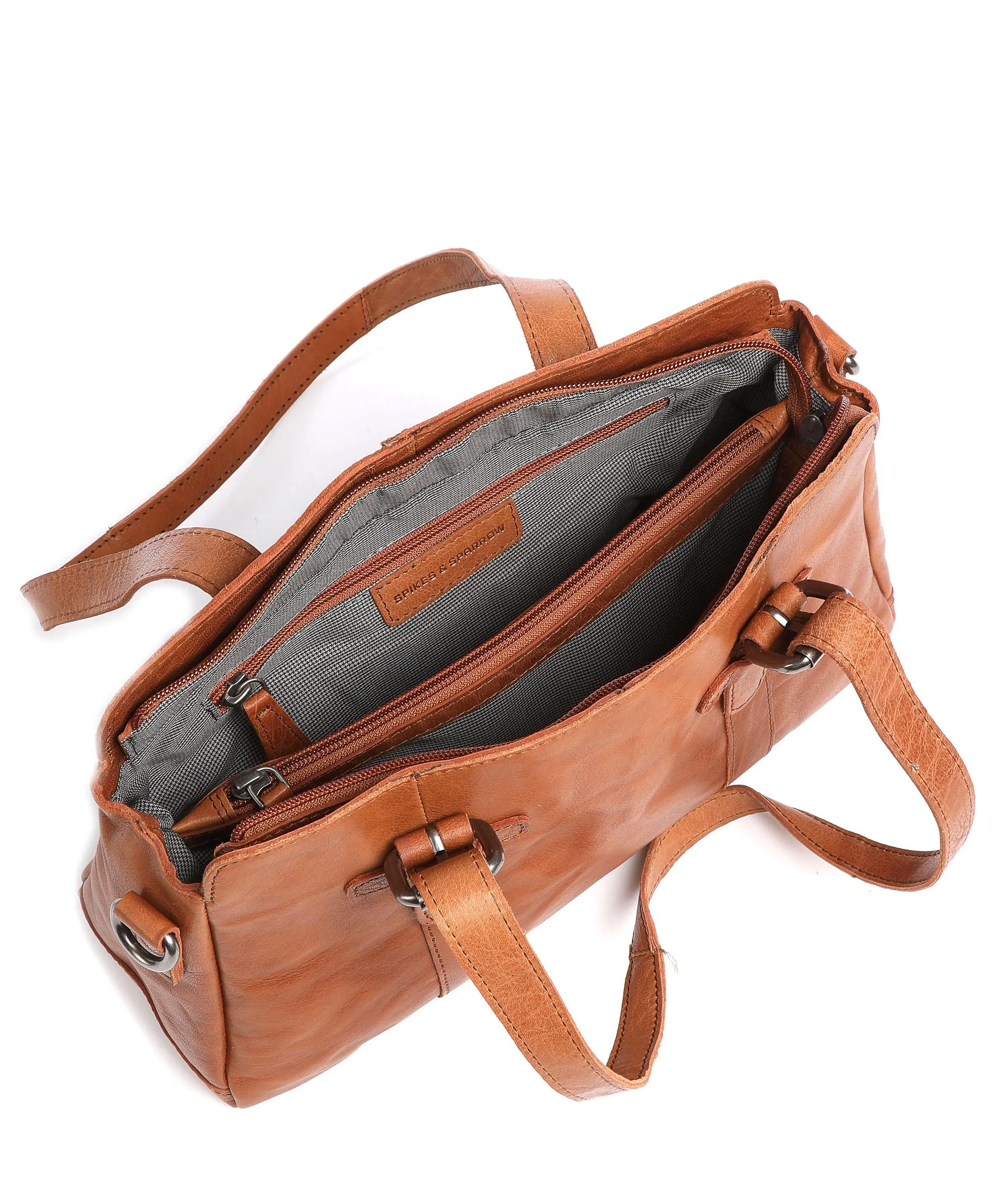  Spikes & Sparrow Bronco Borsa a spalla pelle di bufalo cognac  