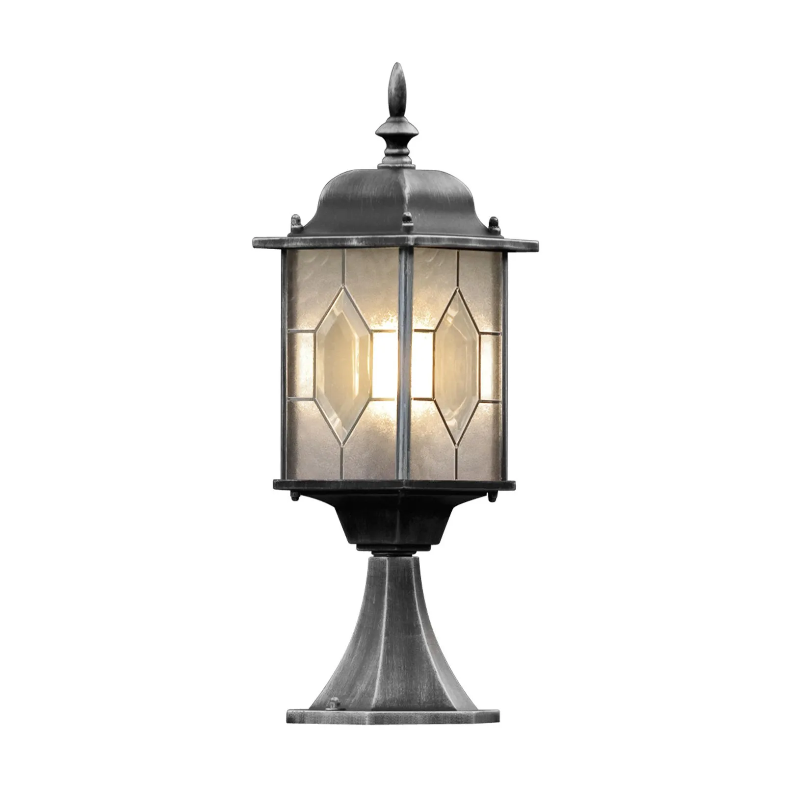 Splendida lampada piedistallo Milano nero argento