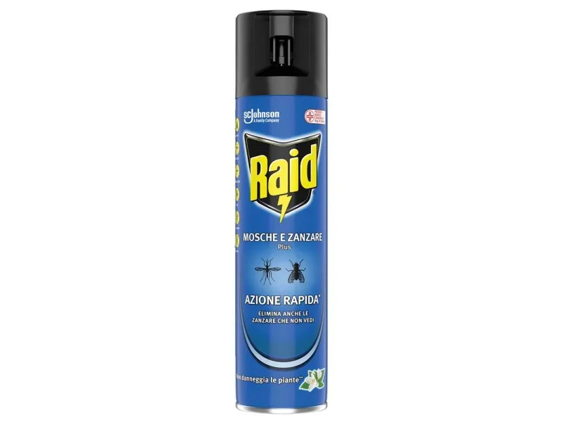 Spray mosche e zanzare Raid 400 ml blu