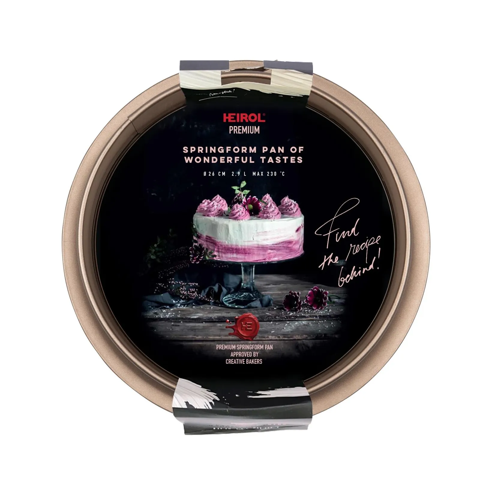Stampo per dolci a cerniera Heirol color champagne.jn{font-size:18px}Ø 24 cm​